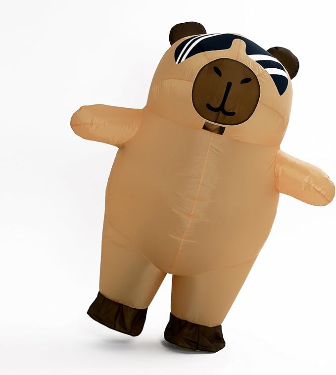 capybara wearing sunglasses inflatable costume