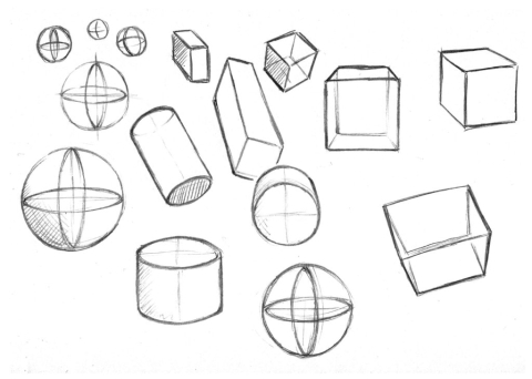 Drawing of 3D shapes