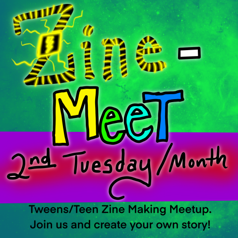 Discover the world of DIY Publishing at our Zine-Meet! Zines (Short for "Magazines") are fun, creative, handmade booklets that can showcase anything. Examples; art, poetry, stories, collages, or a unique point of view. We'll provide all the supplies and plenty of inspiration, along with guidance to help you design and fold your very own zine to take home. No experience needed, just bring your imagination and get ready to create!