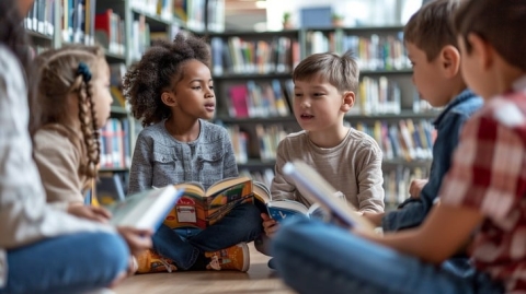 Kids reading books
