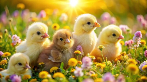 Spring with chicks
