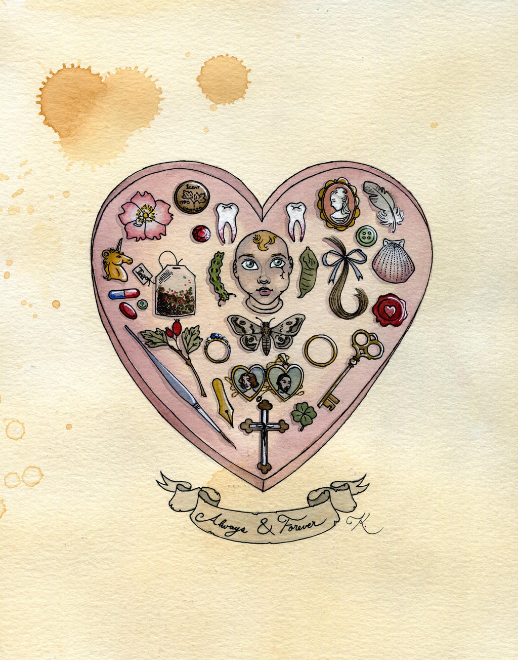 Heart Shaped Box Art Example by Kitty Grimm
